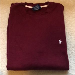 Polo long sleeve waffle shirt
